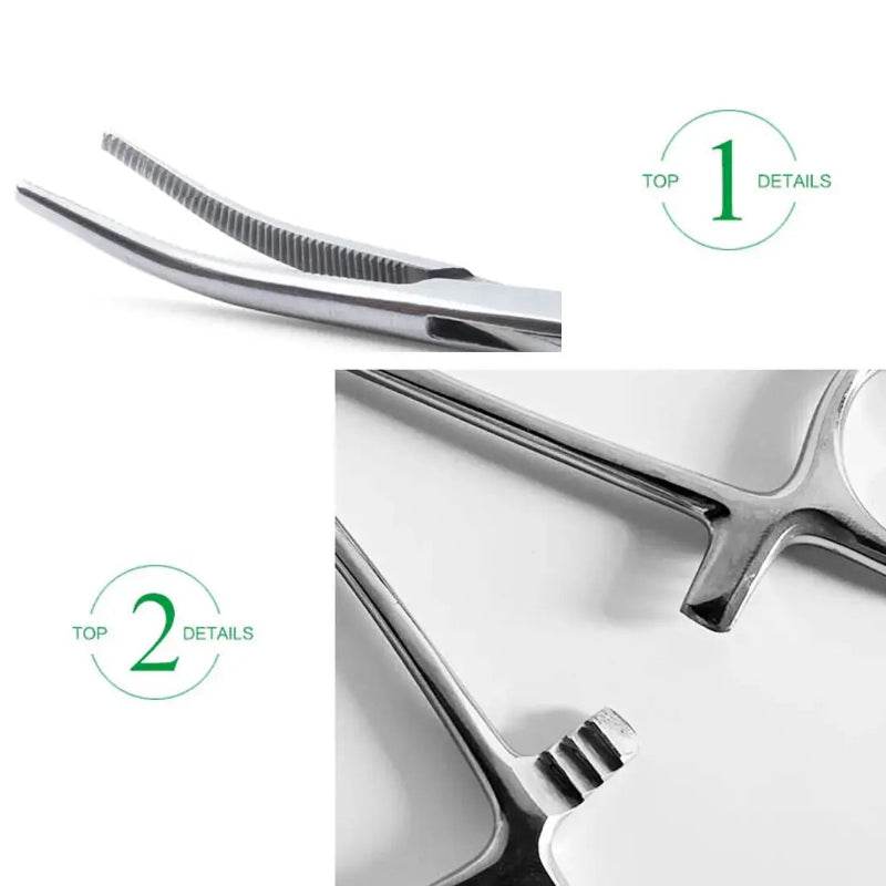 Curved or Straight Stainless-Steel, Locking Pick-Ups: Kelly, Ochsner, Halsted, Hartman, Crile, Pean