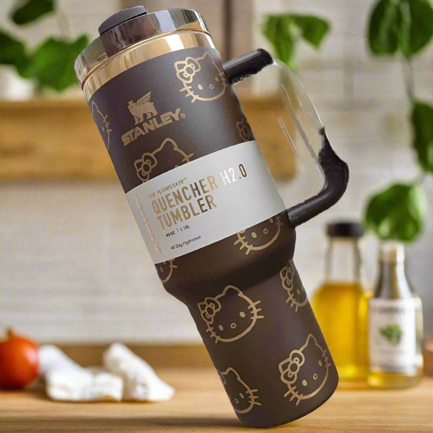 Stanley Quencher H2.0 40 oz Tumbler with Handle and Straw and Flow-state 3-Position Lid Brown 40oz 1.1L