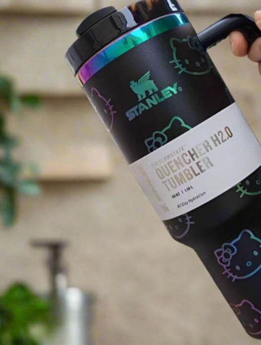 Stanley Quencher H2.0 40 oz Tumbler with Handle and Straw and Flow-state 3-Position Lid Black 40oz 1.1L