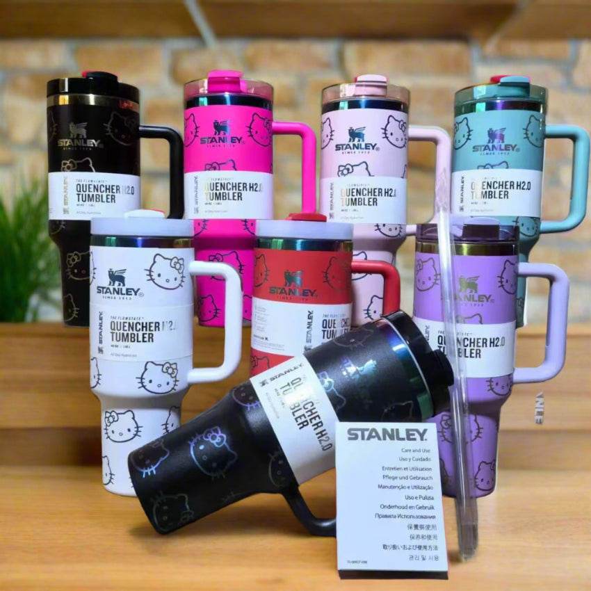 Stanley Quencher H2.0 40 oz Tumbler with Handle and Straw and Flow-state 3-Position Lid Plating Black 40oz 1.1L