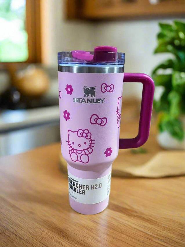 Stanley Quencher H2.0 40 oz Tumbler with Handle and Straw and Flow-state 3-Position Lid Flamingo 40oz 1.1L