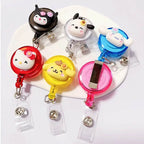 Anime Sanrio Hello Kitty Badge Reel Retractable ID Badge Holder With 360 Rotating Alligator Clip Nurse Name Credential Holder