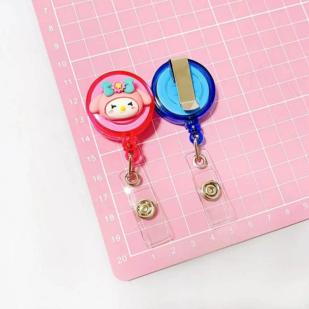 Anime Sanrio Hello Kitty Badge Reel Retractable ID Badge Holder With 360 Rotating Alligator Clip Nurse Name Credential Holder