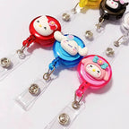 Anime Sanrio Hello Kitty Badge Reel Retractable ID Badge Holder With 360 Rotating Alligator Clip Nurse Name Credential Holder
