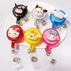 Anime Sanrio Hello Kitty Badge Reel Retractable ID Badge Holder With 360 Rotating Alligator Clip Nurse Name Credential Holder