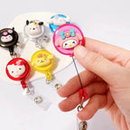 Anime Sanrio Hello Kitty Badge Reel Retractable ID Badge Holder With 360 Rotating Alligator Clip Nurse Name Credential Holder