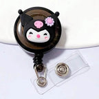 Anime Sanrio Hello Kitty Badge Reel Retractable ID Badge Holder With 360 Rotating Alligator Clip Nurse Name Credential Holder Kuromi CHINA
