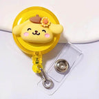 Anime Sanrio Hello Kitty Badge Reel Retractable ID Badge Holder With 360 Rotating Alligator Clip Nurse Name Credential Holder Pom Pom Purin CHINA