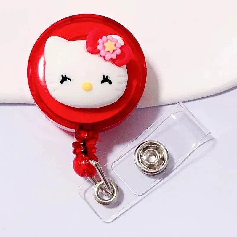 Anime Sanrio Hello Kitty Badge Reel Retractable ID Badge Holder With 360 Rotating Alligator Clip Nurse Name Credential Holder Hello Kitty CHINA