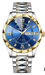 Top Brand Luxury Fashion Quartz Watch for Men M-gold blue