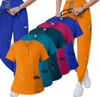 Short Sleeved, V-neck, Nurse Uniforms, Scrubs Set, Healthcare Uniforms