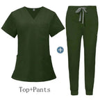 Comfort and Professionalism with Anti-Wrinkle Nursing Scrubs for Long Shifts 42118-Army green