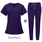 Comfort and Professionalism with Anti-Wrinkle Nursing Scrubs for Long Shifts 42118-Grape Purple
