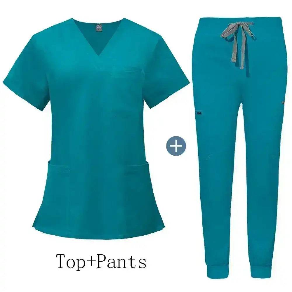 Comfort and Professionalism with Anti-Wrinkle Nursing Scrubs for Long Shifts 42118-Lake blue