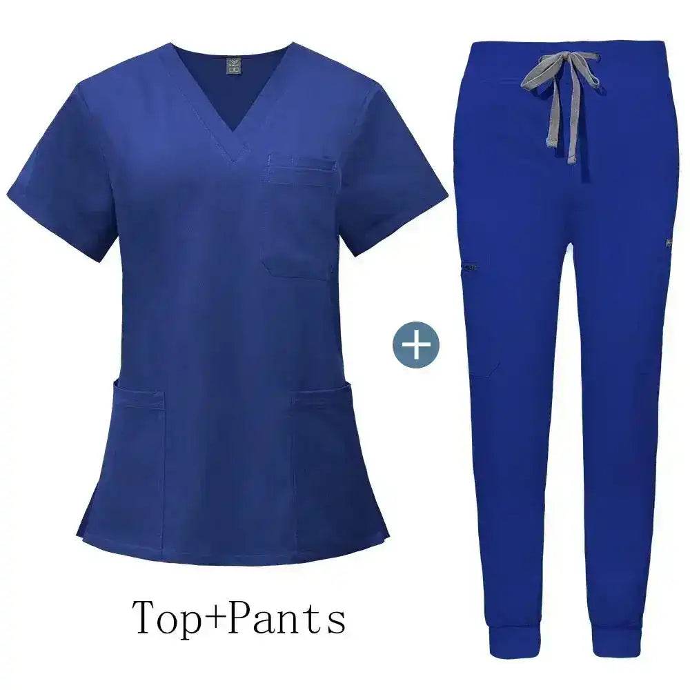Comfort and Professionalism with Anti-Wrinkle Nursing Scrubs for Long Shifts 42118-Royal blue