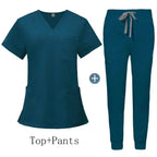 Comfort and Professionalism with Anti-Wrinkle Nursing Scrubs for Long Shifts 42118-Azure blue