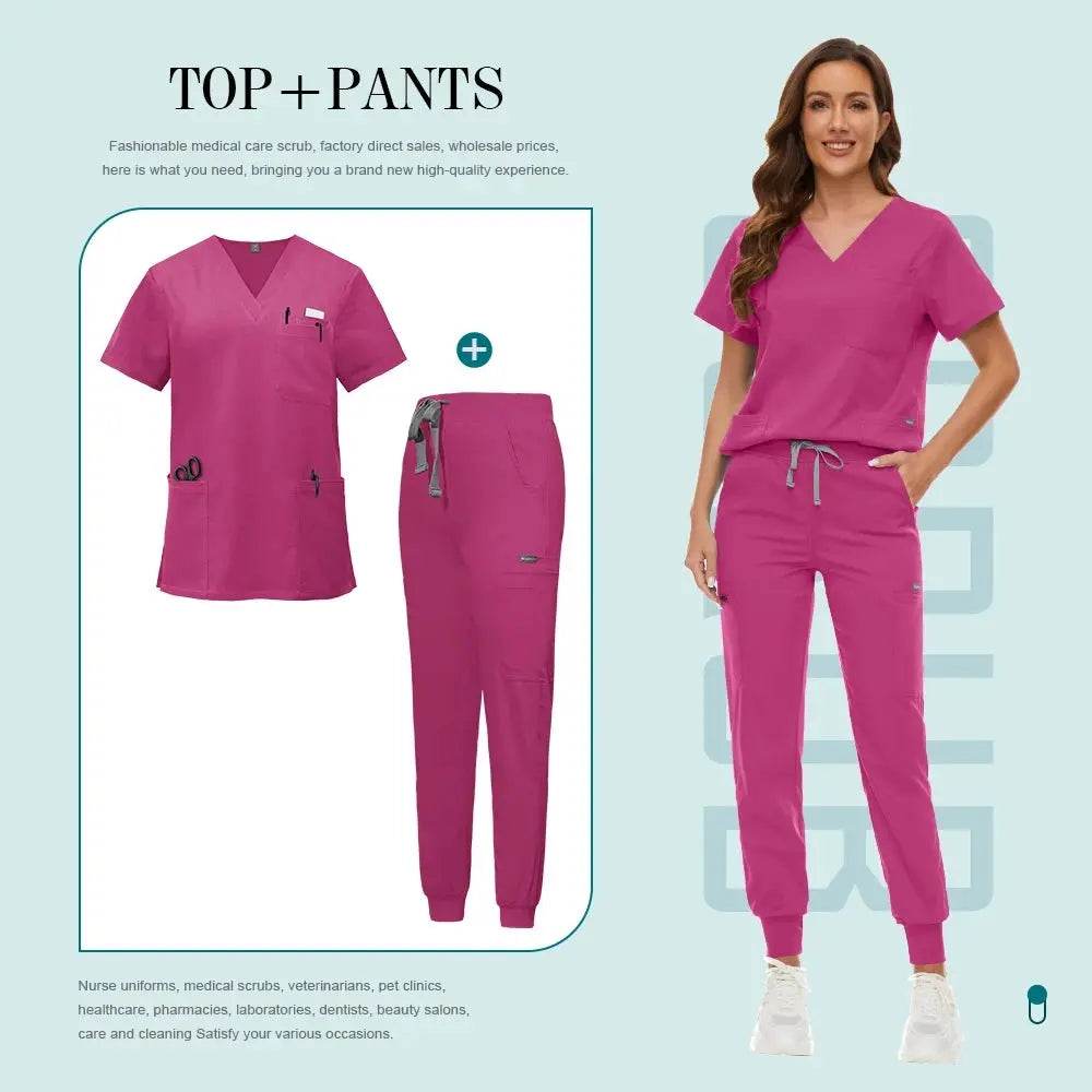 Comfortable and Colorful, Slim Fit, Women's Scrubs Sets, Jogger Style Pants