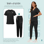 Comfortable and Colorful, Slim Fit, Women's Scrubs Sets, Jogger Style Pants 42118-Black