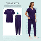 Comfortable and Colorful, Slim Fit, Women's Scrubs Sets, Jogger Style Pants 42118-Grape Purple