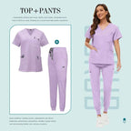 Comfortable and Colorful, Slim Fit, Women's Scrubs Sets, Jogger Style Pants 42118-Light Purple