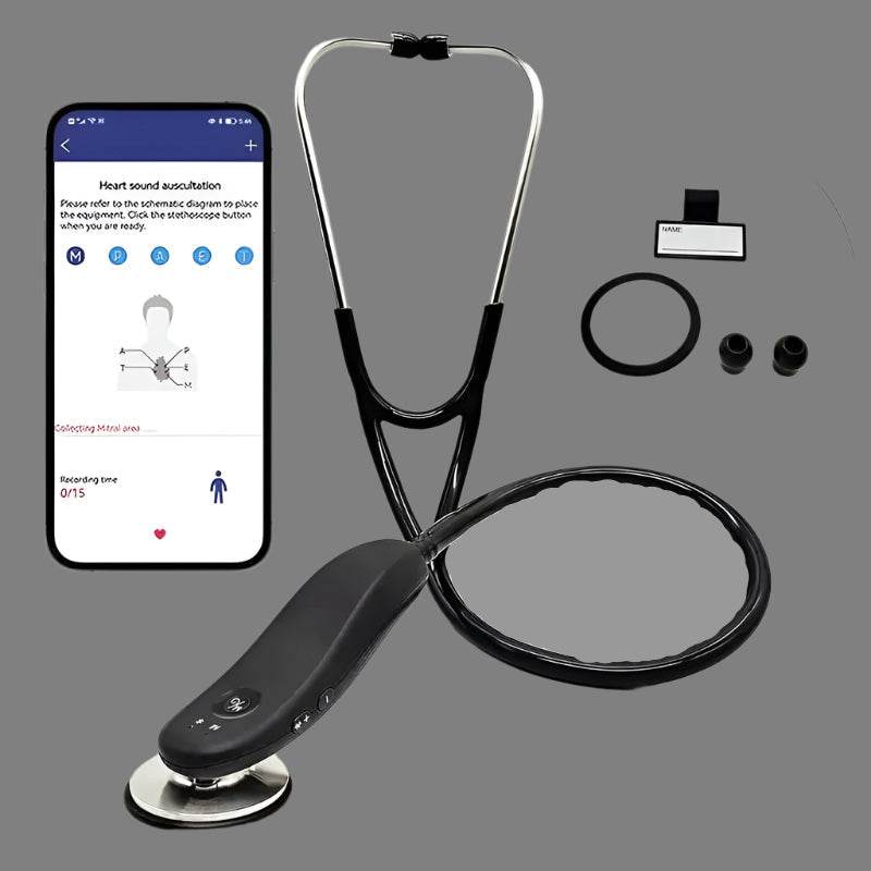 Digital Bluetooth Wireless Intelligent Electronic Stethoscope 40x Magnification-Comes With App Intelligent Bluetooth Electronic Stethoscope