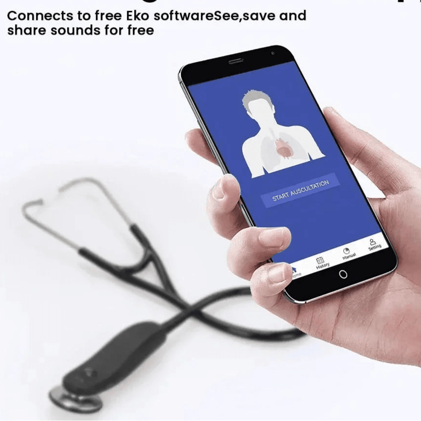 Digital Bluetooth Wireless Intelligent Electronic Stethoscope 40x Magnification-Comes With App