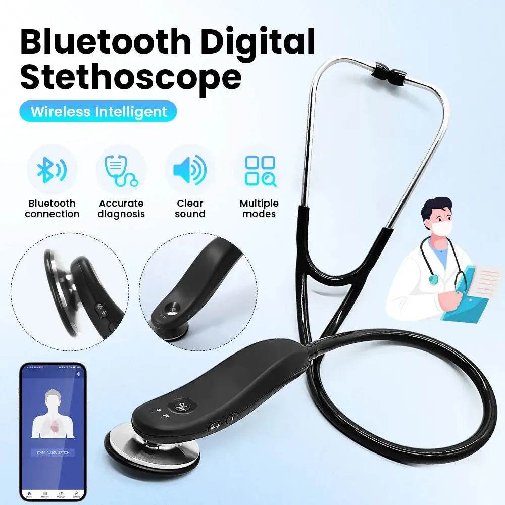 Digital Bluetooth Wireless Intelligent Electronic Stethoscope 40x Magnification-Comes With App