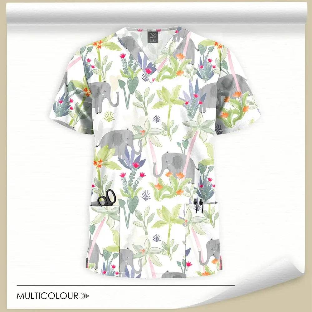 Vibrant Printed Scrub Tops for Comfort and Style 64001-21