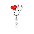 Anatomy Retractable Nurse Badge Reel, Clip Badge Holder, ID Card Holder stethoscope