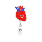 Anatomy Retractable Nurse Badge Reel, Clip Badge Holder, ID Card Holder heart