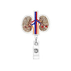 Anatomy Retractable Nurse Badge Reel, Clip Badge Holder, ID Card Holder kidney