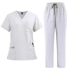 Doctor and Nurse Scrubs Work Uniforms with Straight Leg Pants