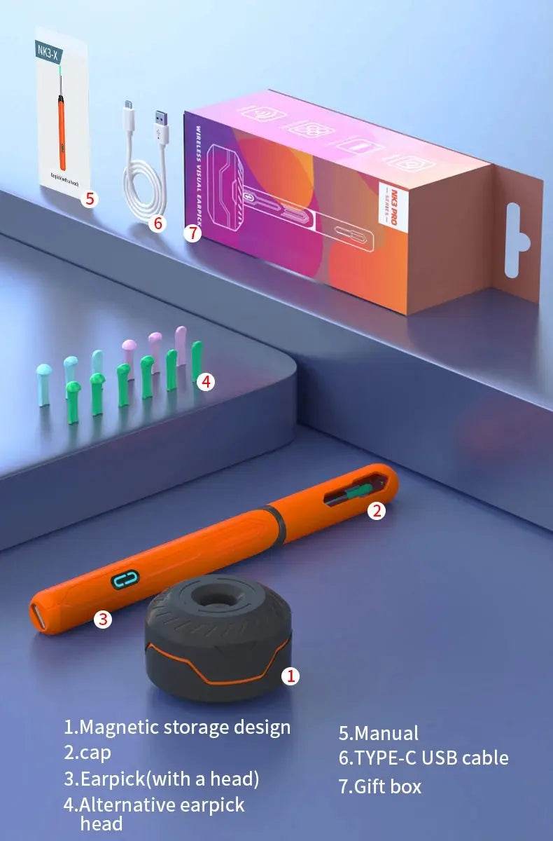 Camera Otoscope Earpick Set, USB C Charging Endoscope