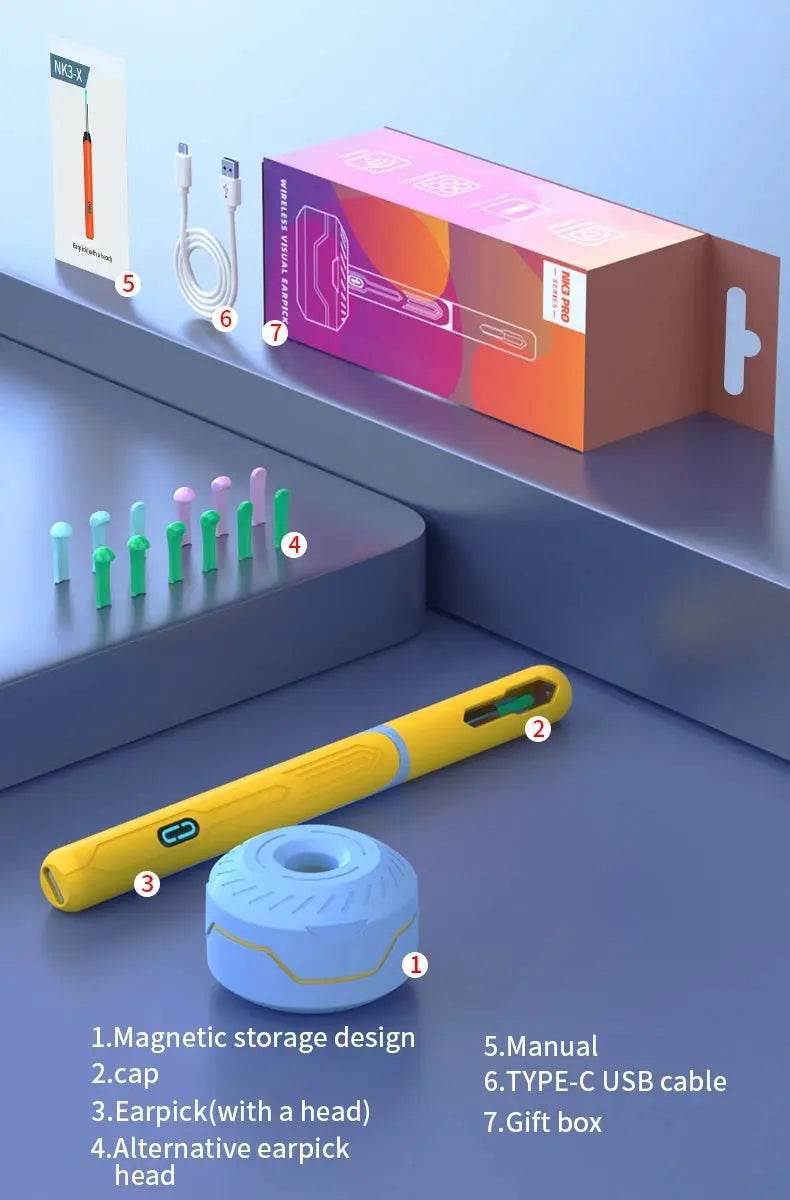 Camera Otoscope Earpick Set, USB C Charging Endoscope