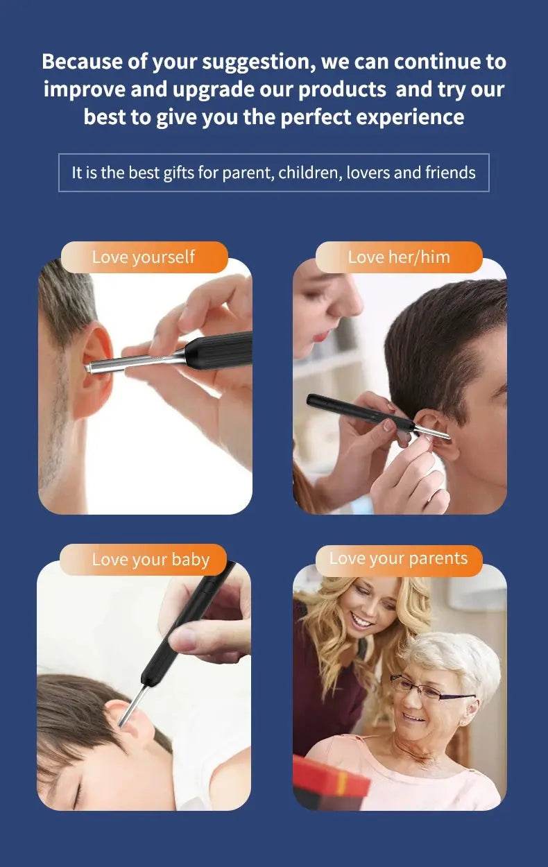 Camera Otoscope Earpick Set, USB C Charging Endoscope