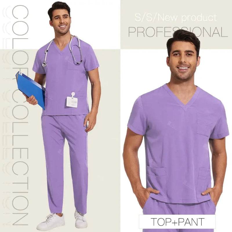 Professional Unisex Scrubs Set for Ultimate Comfort and Functionality 42168-Purple