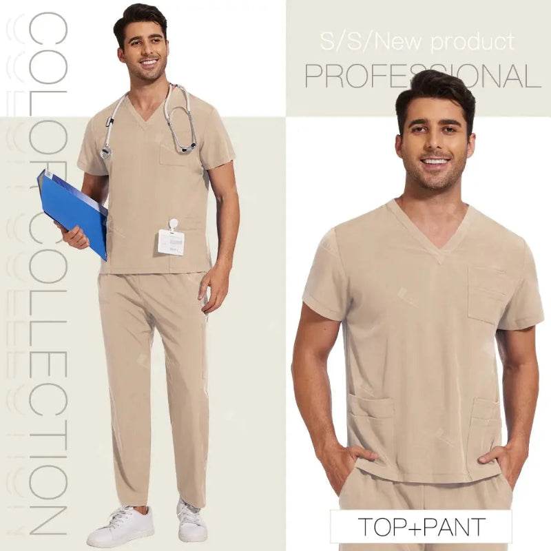 Professional Unisex Scrubs Set for Ultimate Comfort and Functionality 42168-Apricot