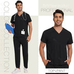 Professional Unisex Scrubs Set for Ultimate Comfort and Functionality 42168-Black