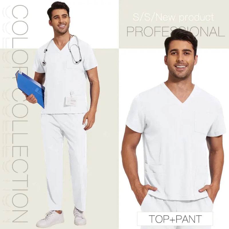 Professional Unisex Scrubs Set for Ultimate Comfort and Functionality 42168-White