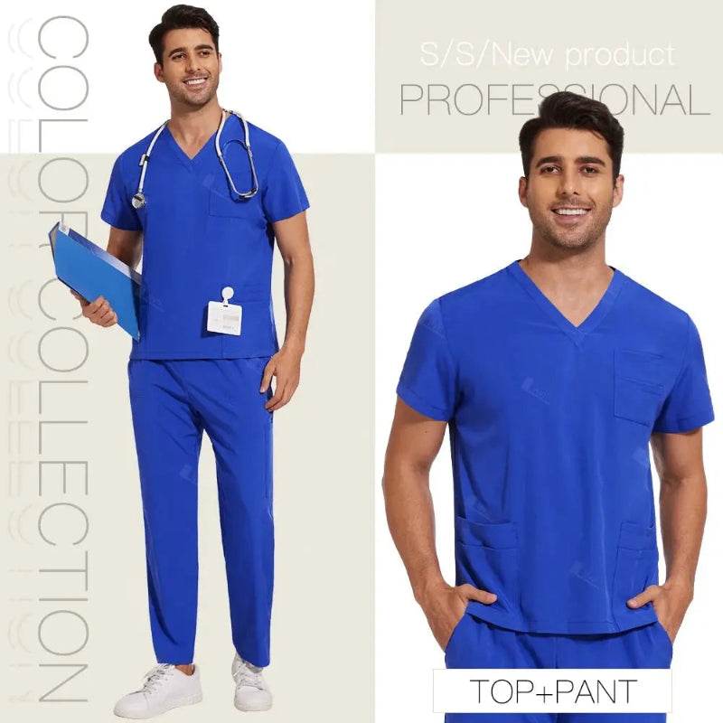 Professional Unisex Scrubs Set for Ultimate Comfort and Functionality 42168-Royal blue