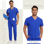 Professional Unisex Scrubs Set for Ultimate Comfort and Functionality 42168-Royal blue