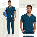 Professional Unisex Scrubs Set for Ultimate Comfort and Functionality 42168-Caribbean Blue