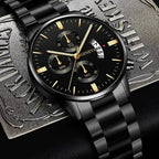 Men’s Black Stainless Steel Quartz Luxury Watch
