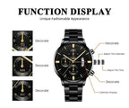 Men’s Black Stainless Steel Quartz Luxury Watch