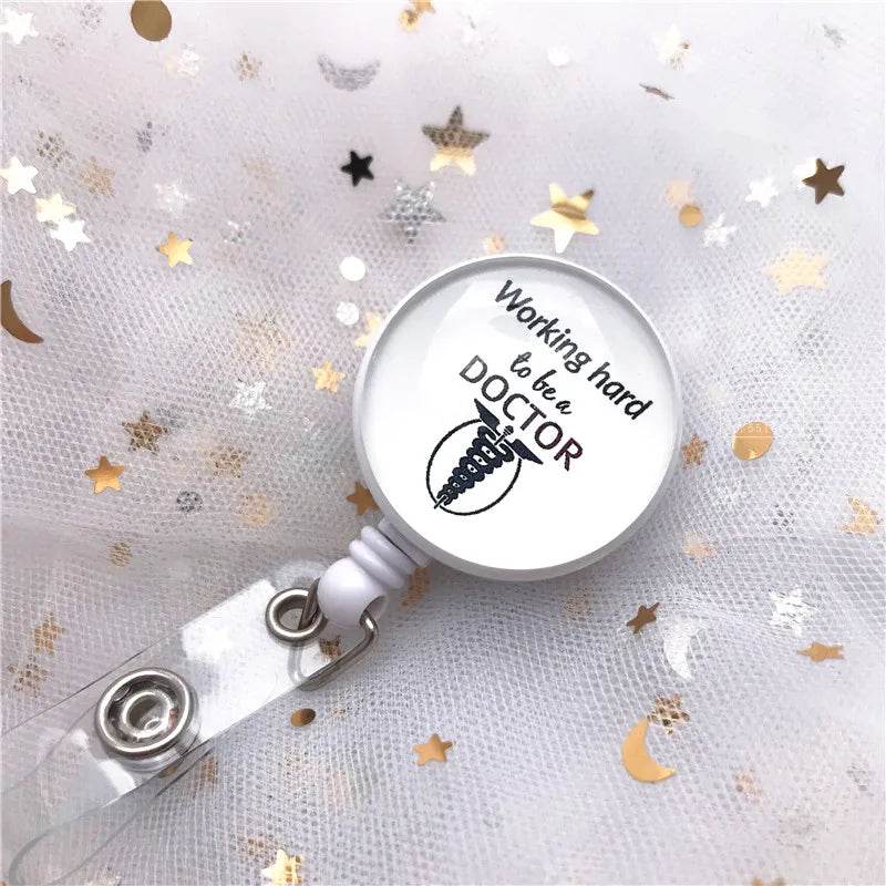 New Arrival Top Quality Retractable Doctor Nurse Badge Reel Fashion Cartoon cute Students ID Card Badge Holder