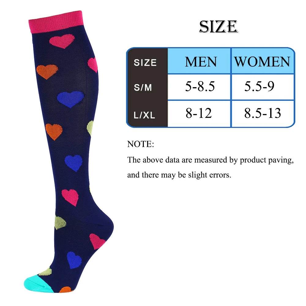 Compression Socks Men Women Running Sports Compression Stocking For Anti Fatigue Pain Relief Knee Prevent Varicose Veins Socks