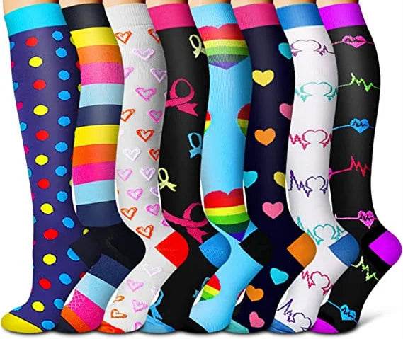 Men Women Socks Compression Socks Elastic Sports Beautiful Leg Nurse Stocking Jogging Climbing Cycling Flight Excercise