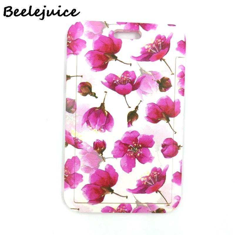 Red Flowers Art Retractable Badge Reel Lanyard Nurse ID Business Credit Card Work Card Badge Holder Office Student Clips ID Card