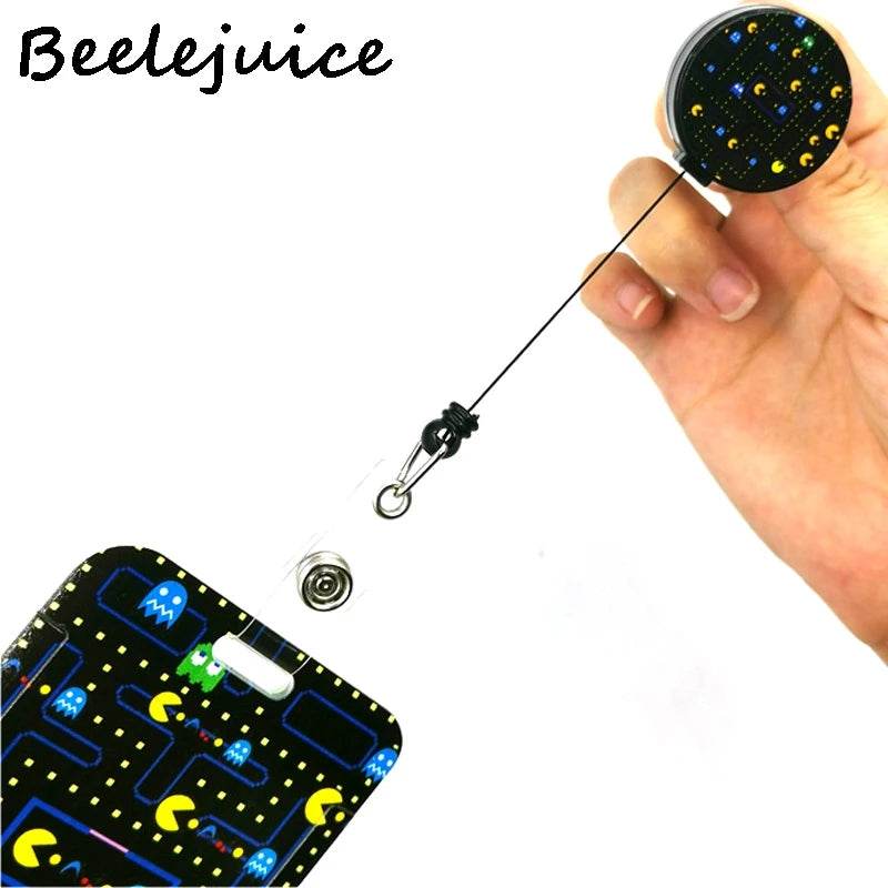 Red Flowers Art Retractable Badge Reel Lanyard Nurse ID Business Credit Card Work Card Badge Holder Office Student Clips ID Card