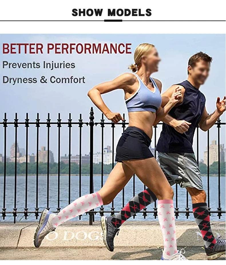 Compression Socks Men Women Running Sports Compression Stocking For Anti Fatigue Pain Relief Knee Prevent Varicose Veins Socks